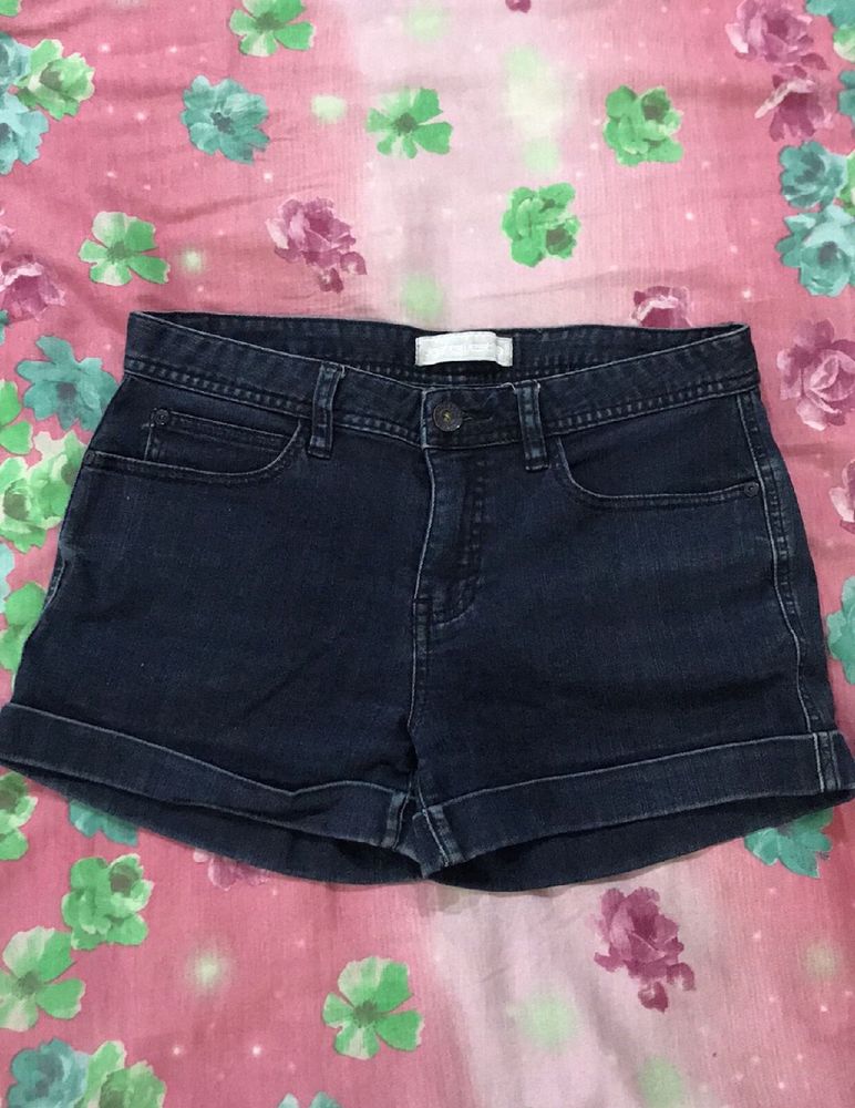 Dark Blue Denim Shorts