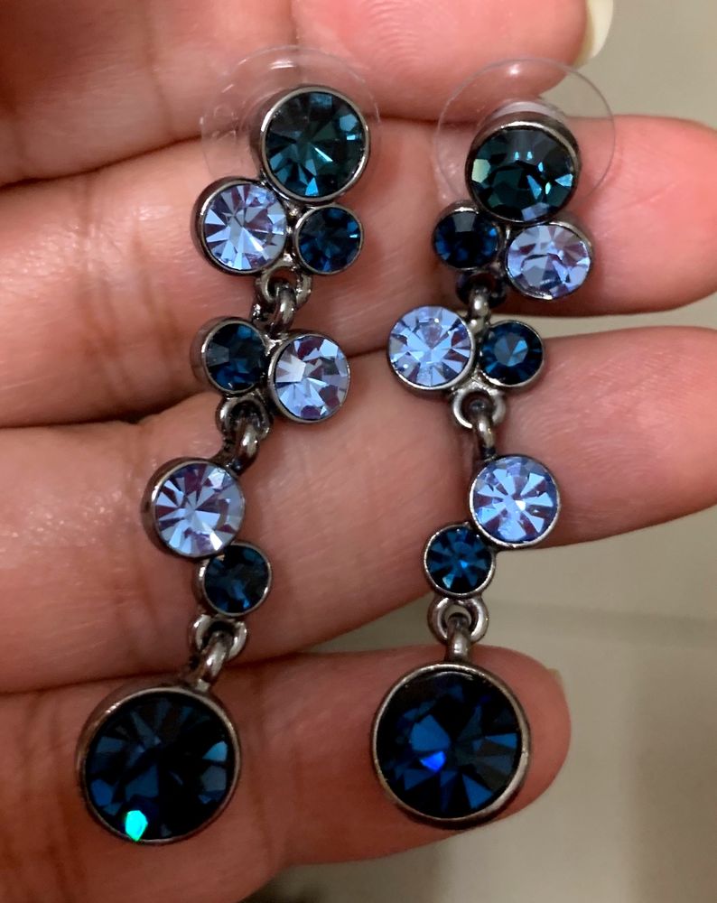 Beautiful Navy Blue Stone Earrings