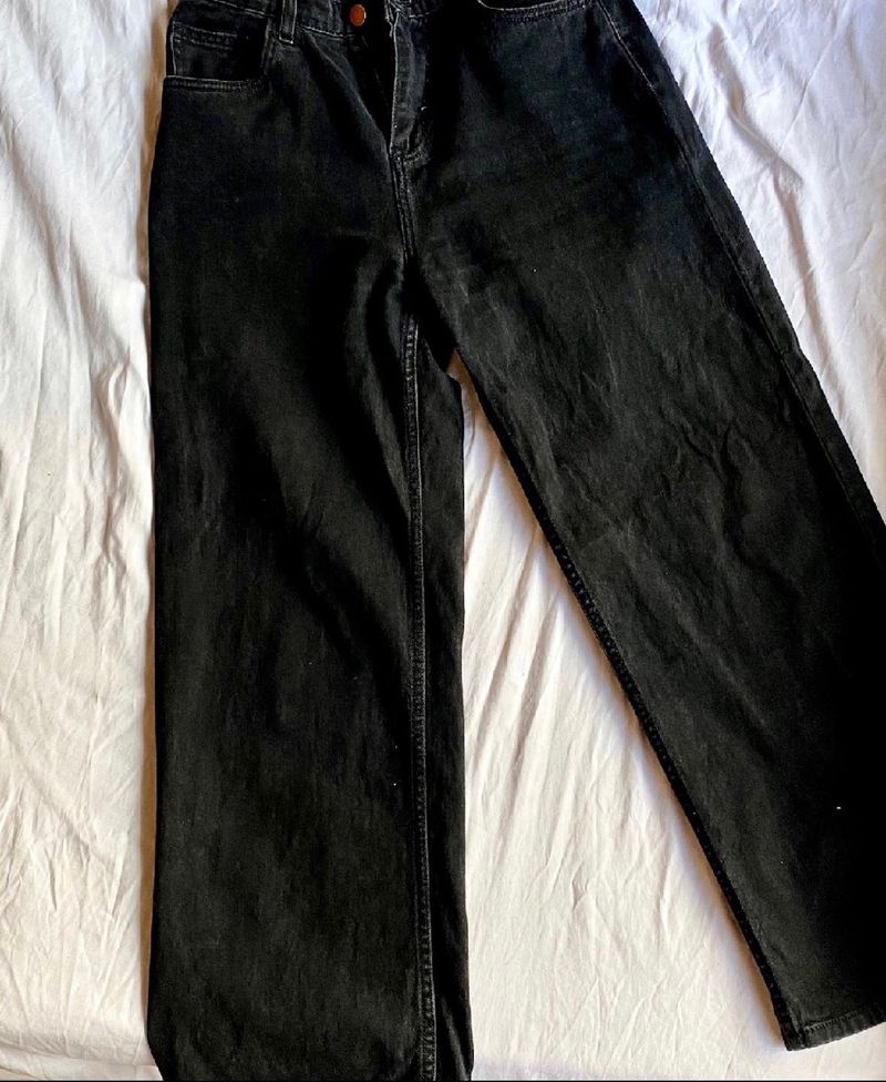 Wide Leg black high waist brand new denim Jean