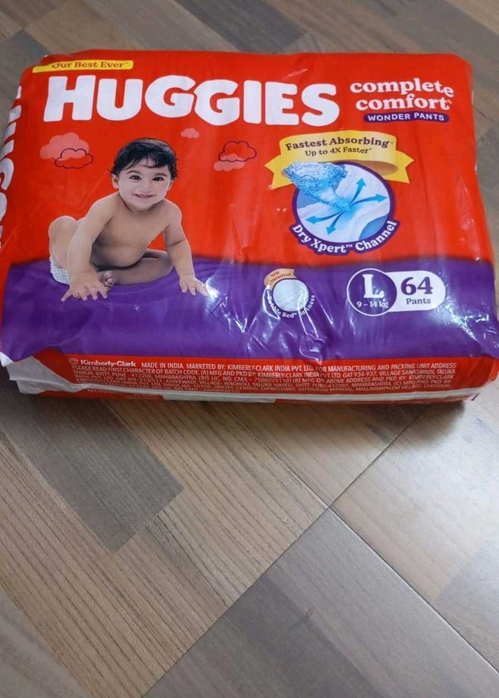 New Huggies Pants With Size L 64pieces