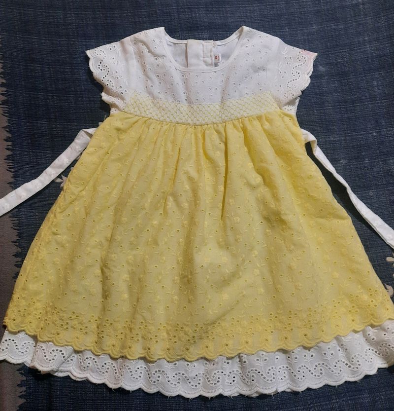 White And Yellow Frock....