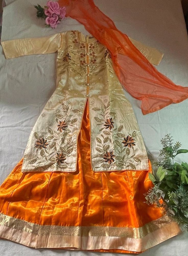 Kurti With Skirt And Dupatta