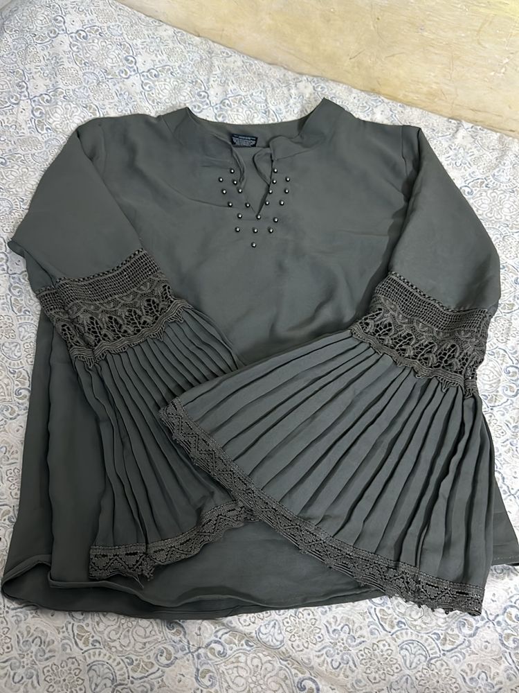 Grey Formal Casual Top