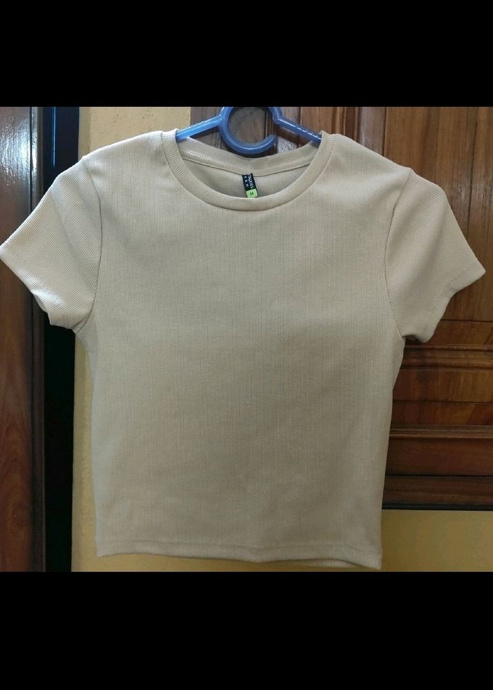 Classy Beige Crop Top For Women