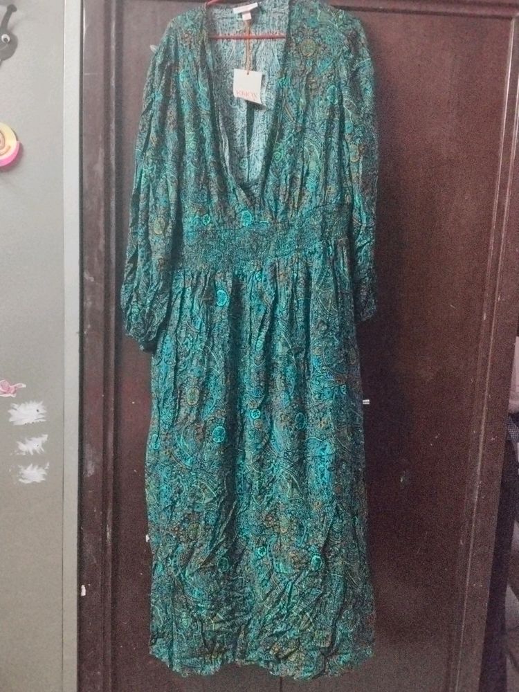 Cotton Maxi Dress With One Pocket