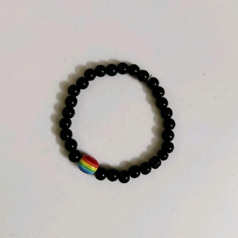 Evil Eyes Black Beaded Bracelet