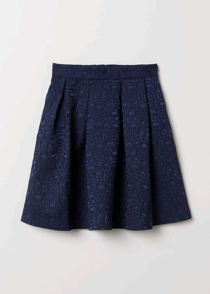 H&m Blue Pleated Jacquard weave Skirt