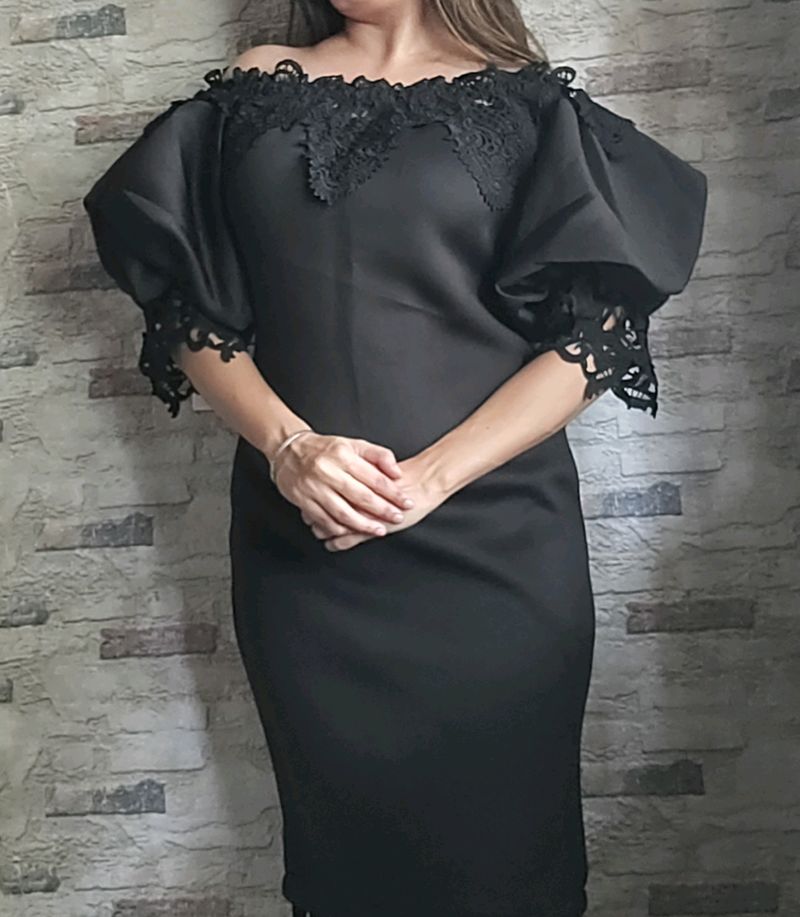 Jet Black Party Gown