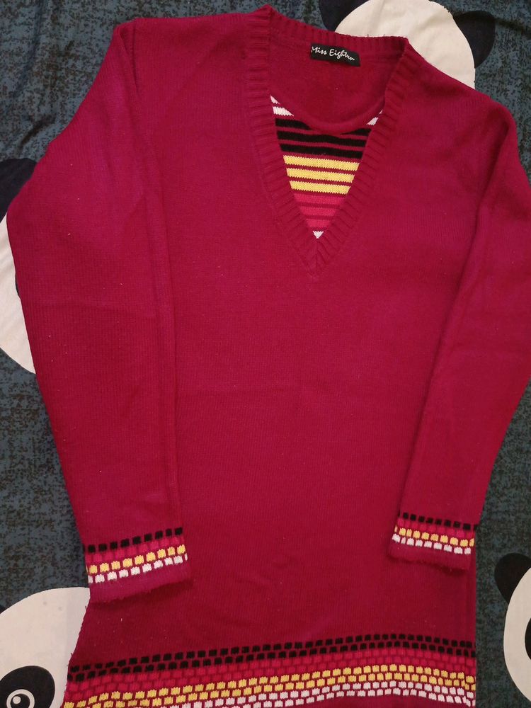 Dark Pink Sweater For Women