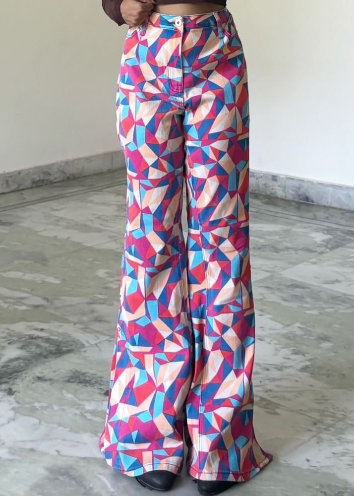 Vintage Multicolour Print Jeans