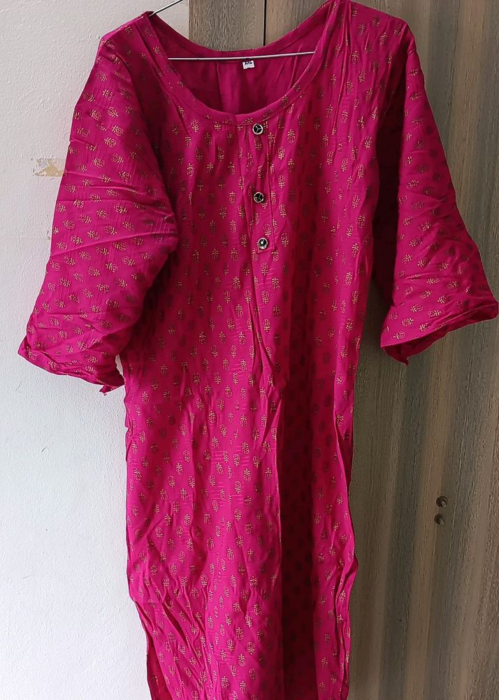 Pink Kurta For Regular And Festive Wear