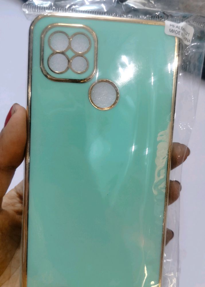 Back Cover for Realme C21 (Green, Pack of: 1)