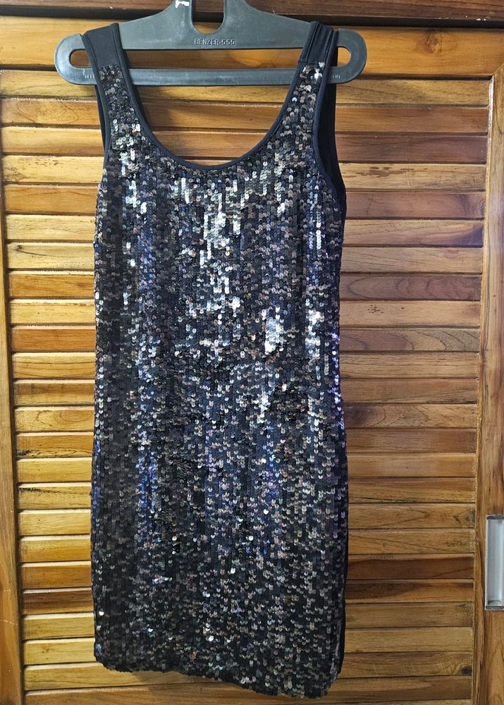 Black Sequins Party Wear Dress