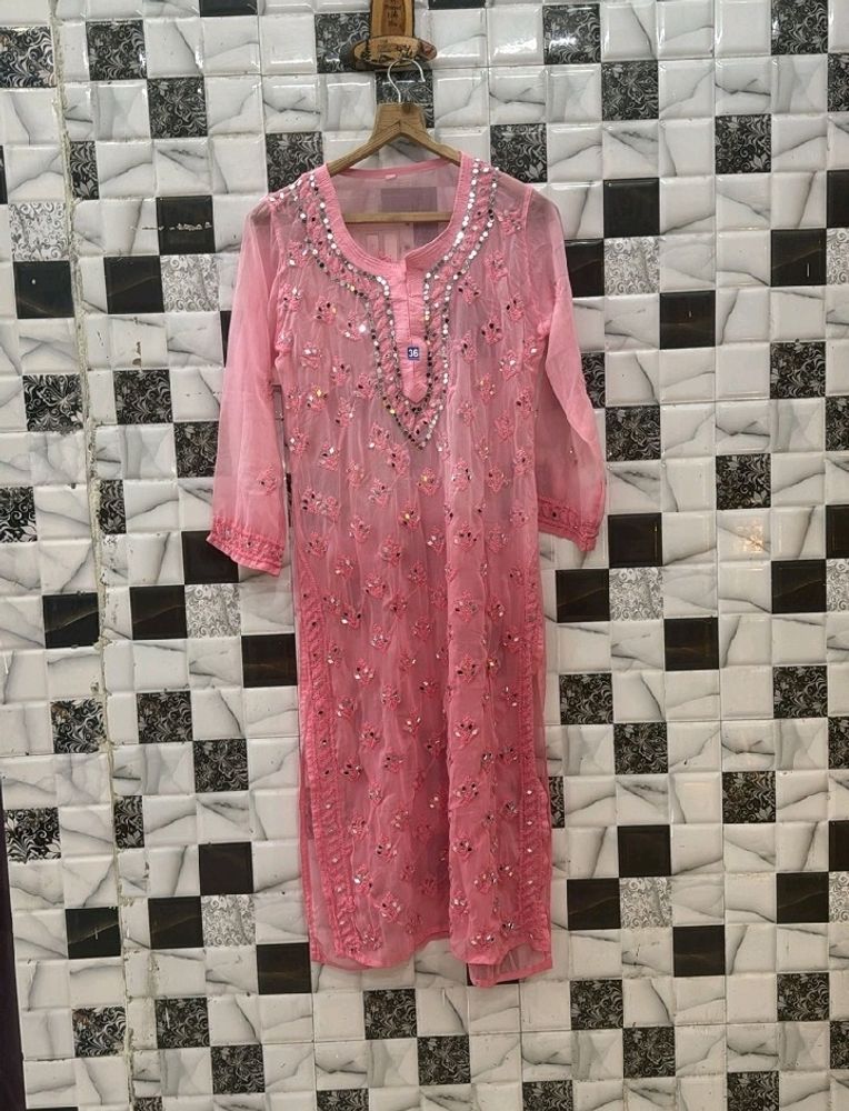 Mirror Work Chickekari Kurta Set