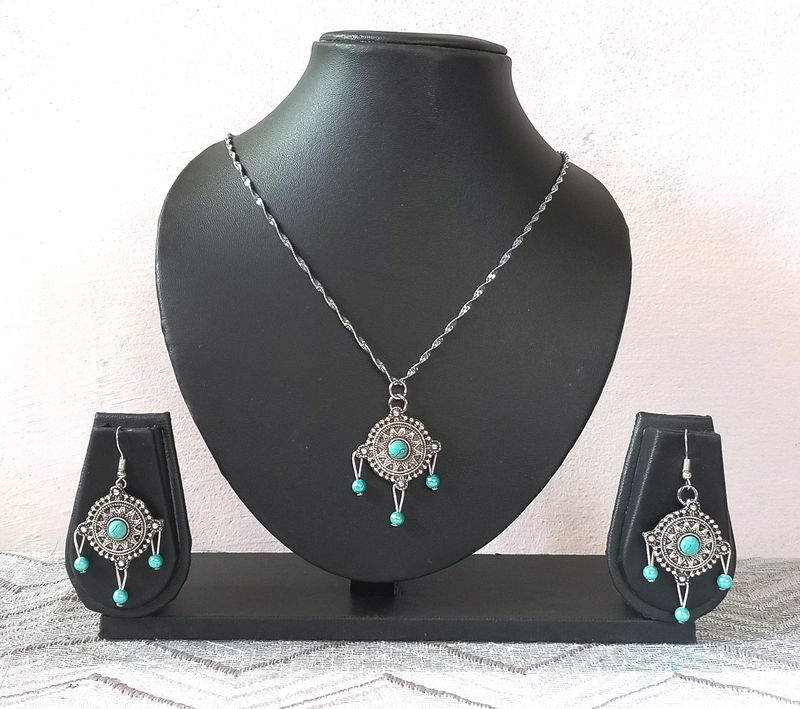 Charisma Silver Blue Jewellery Set