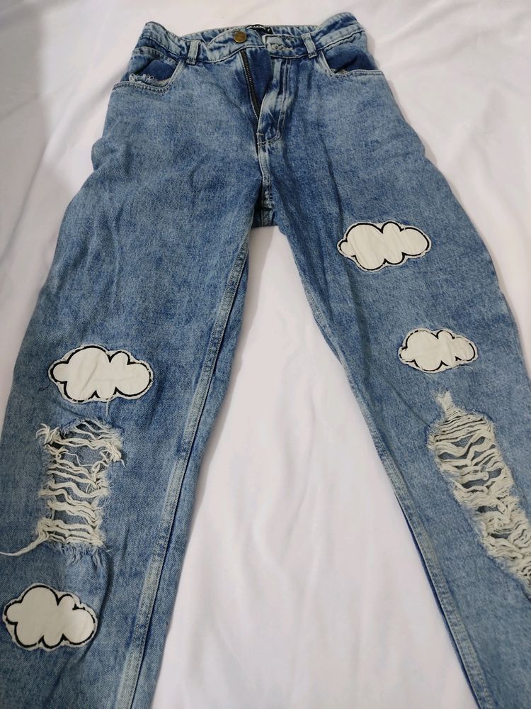 FREAKINS Blue Boyfriend Jeans