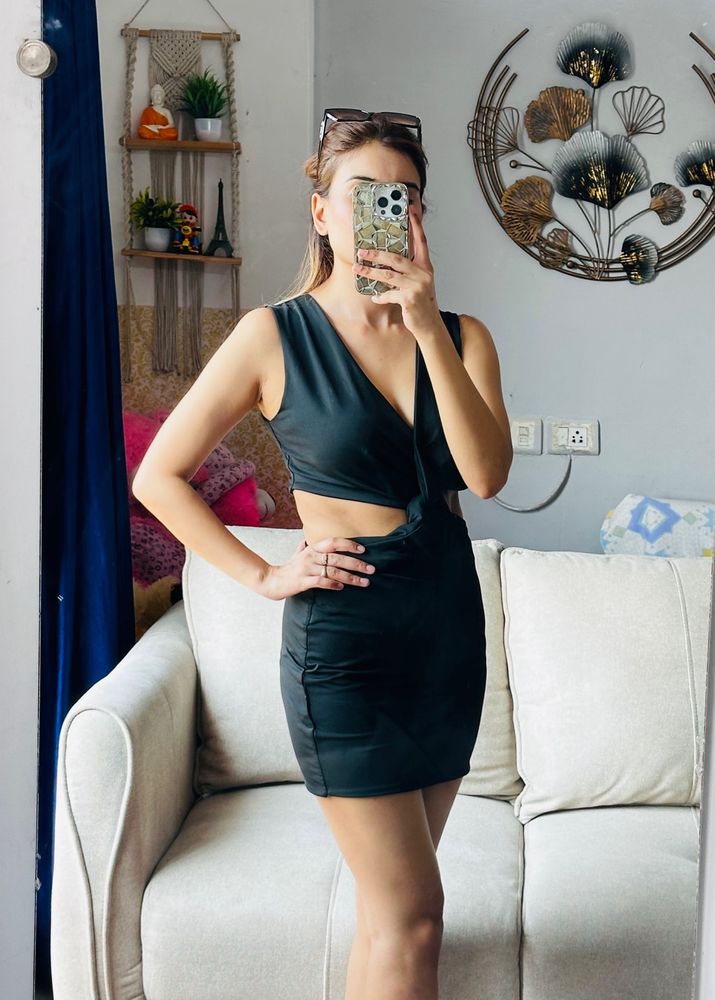 Black Cutout Midi Dress