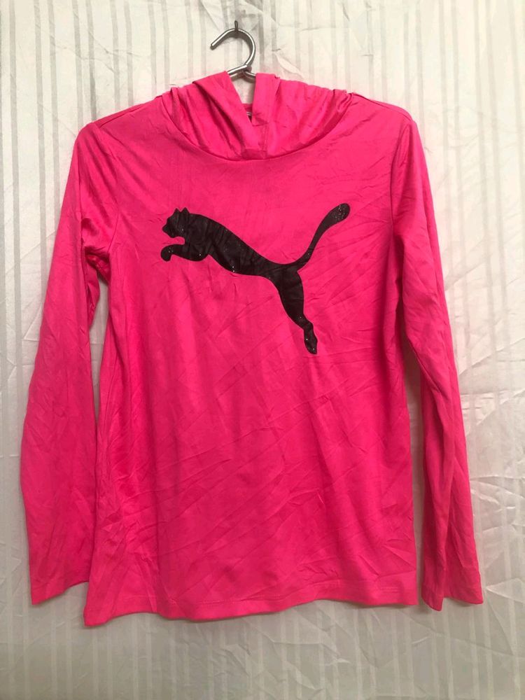 Puma Pink Long Sleeve Hoodie