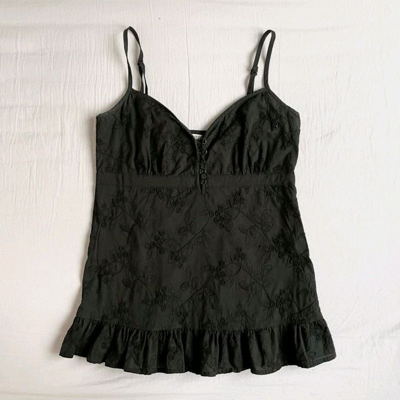 Black Cotton Lace Dress