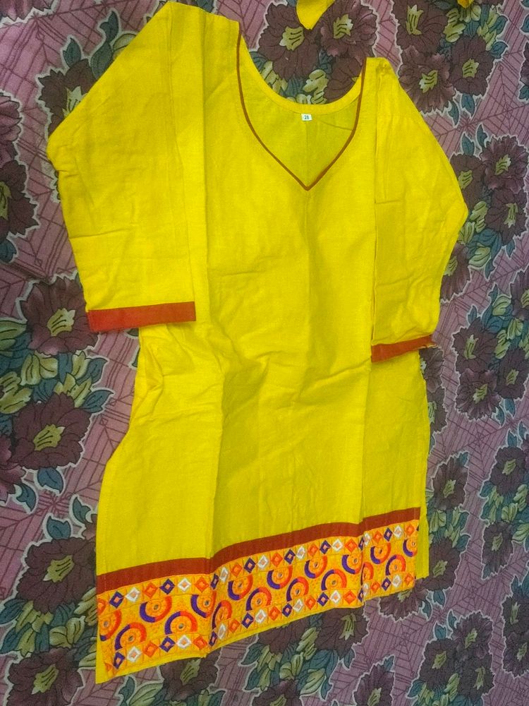 Pure Cotton With Gujrati Work