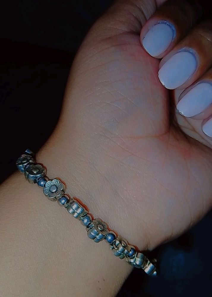 Silver Plated Floral Bracelet