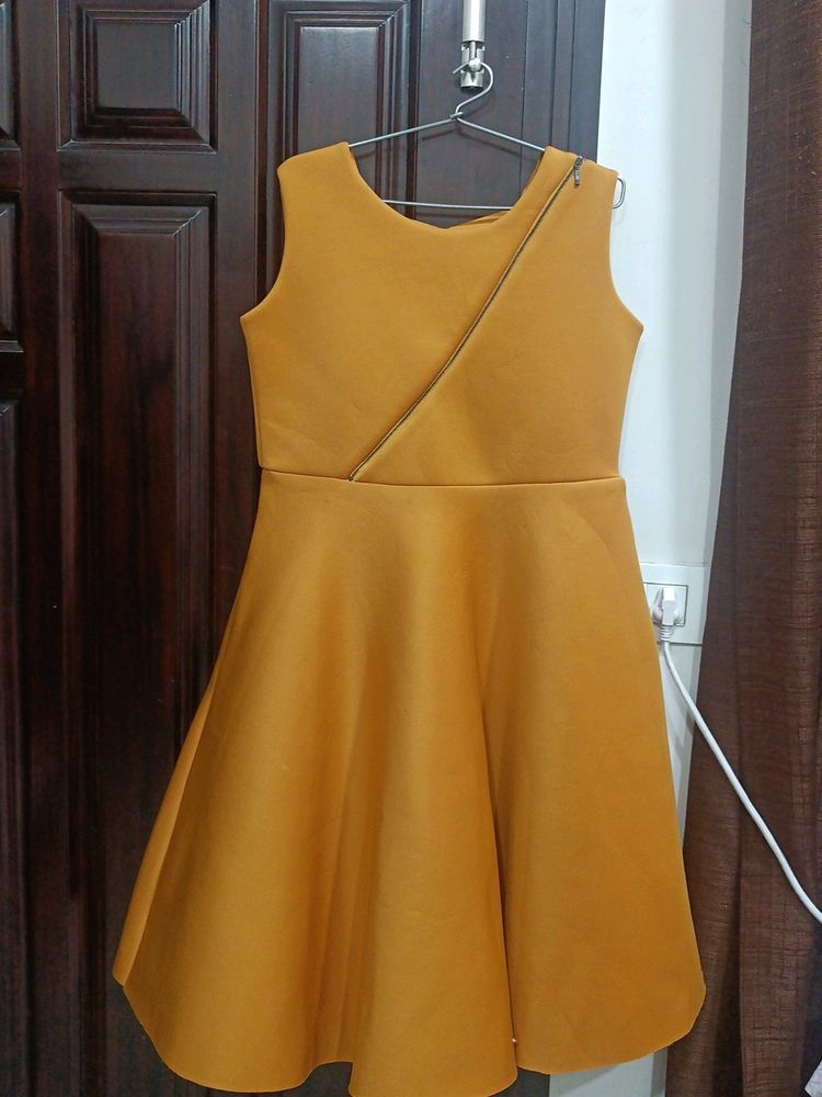 Mustard Dress For  Party Wear