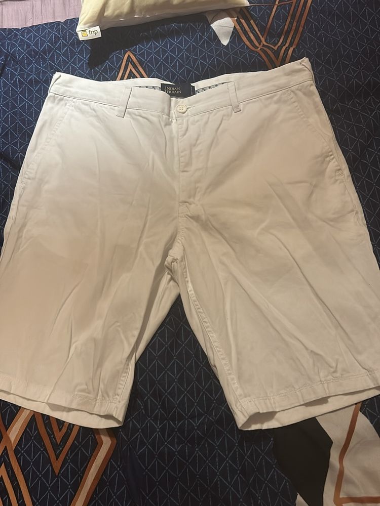 White Indian Terrain Shorts - Regular Fit