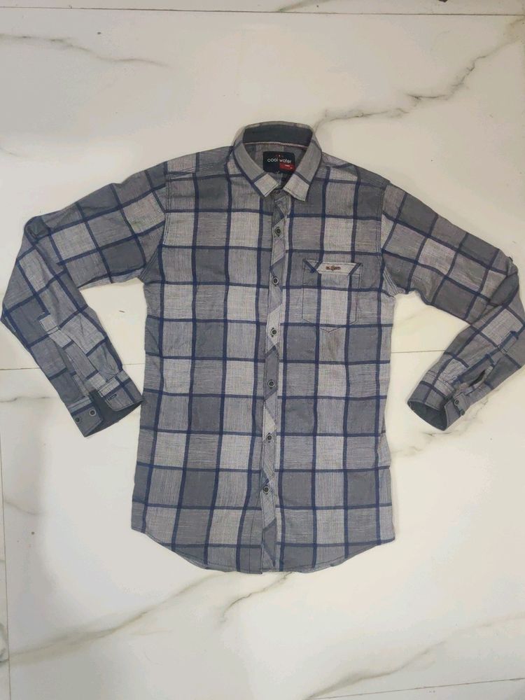 36in Casual Check Shirt Men