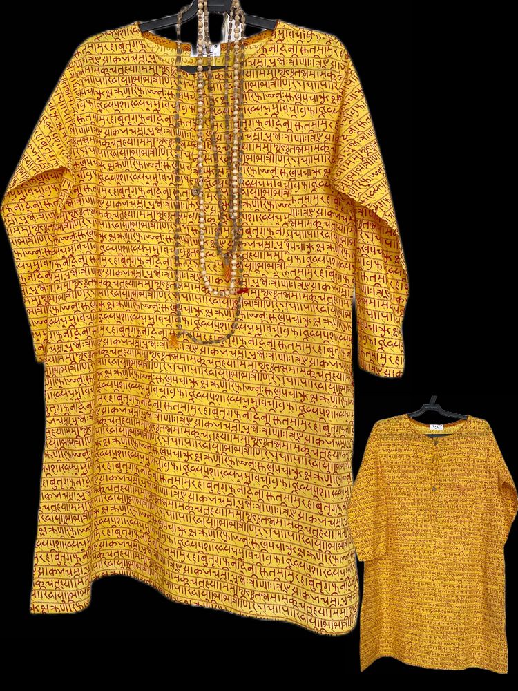 2 Combo Yellow Handblock Printed Cotton Top, Tuni