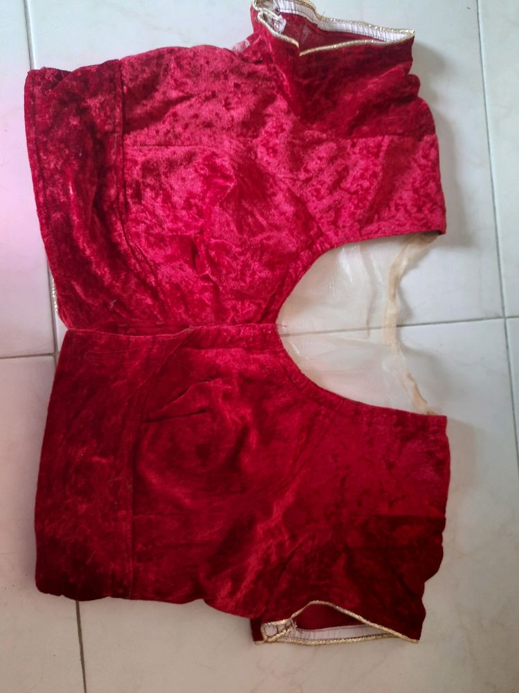 Red Velvet Royal Blouse