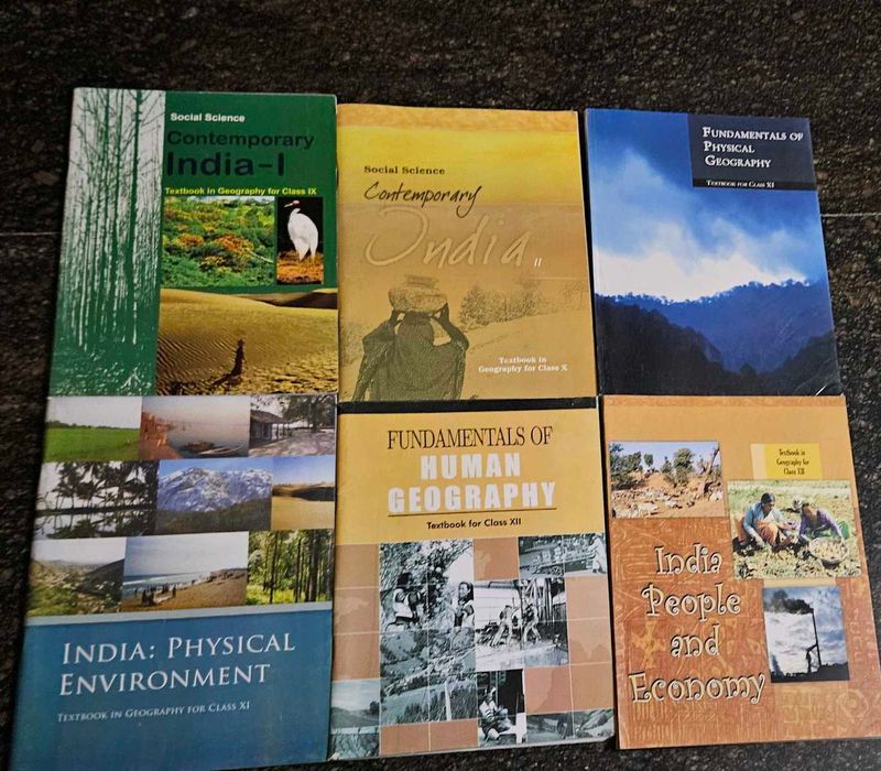 Combination Of Geography Books From 9th To 12thstd