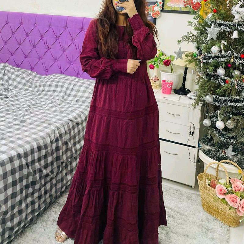 Maroon Party wear Dress