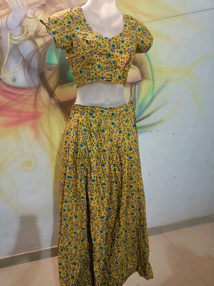 Skirt N Blouse (Yellow Floral)