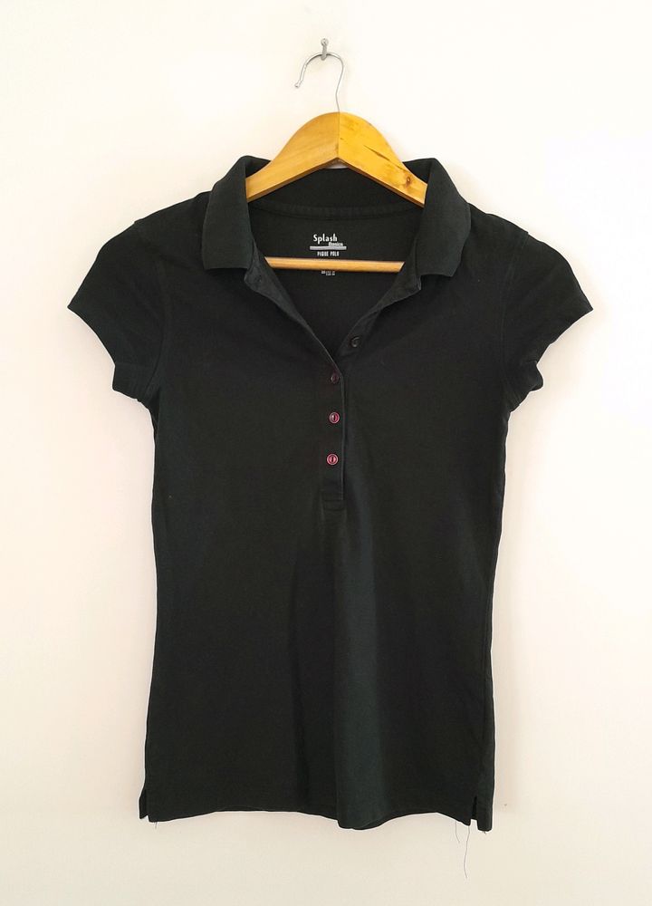 Black Polo T-Shirt (Women's)