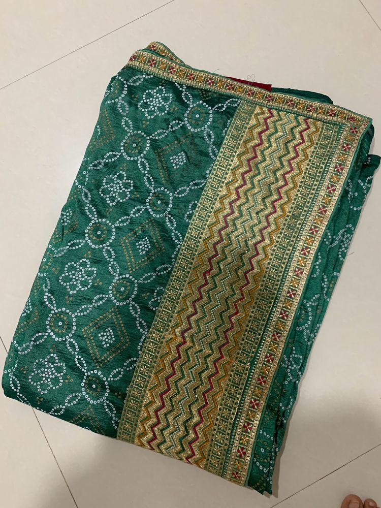 Original Vichitra Silk Saree With Table Print Sare