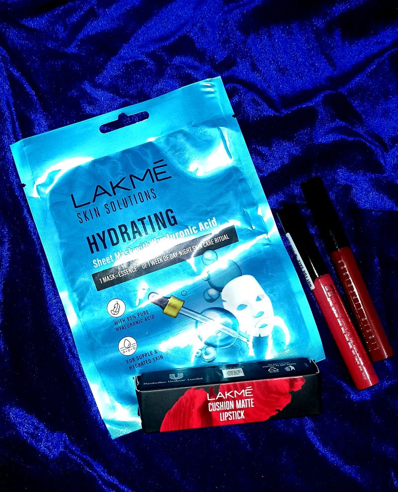 Lakme Lipsticks And Sheet Mask