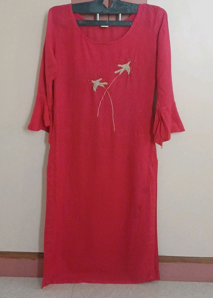 Red Straight Kurta