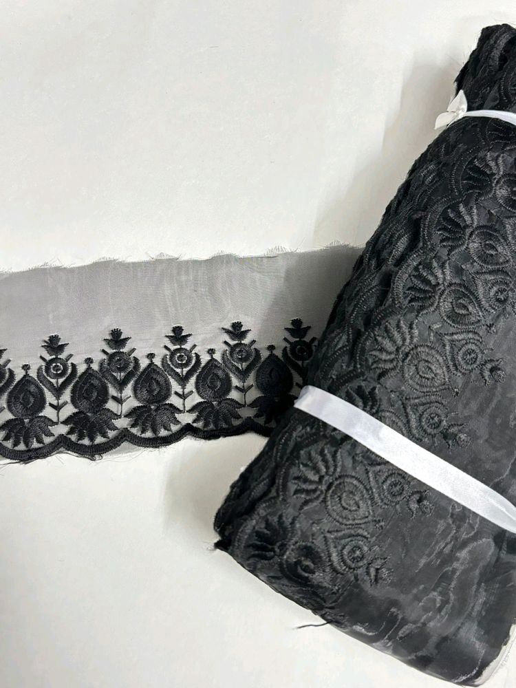 Black Chikankari Lace 5 Meter