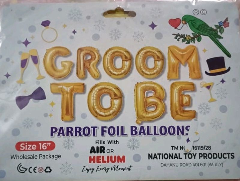 Golden GROOM TO BE Foil Balloon 1set