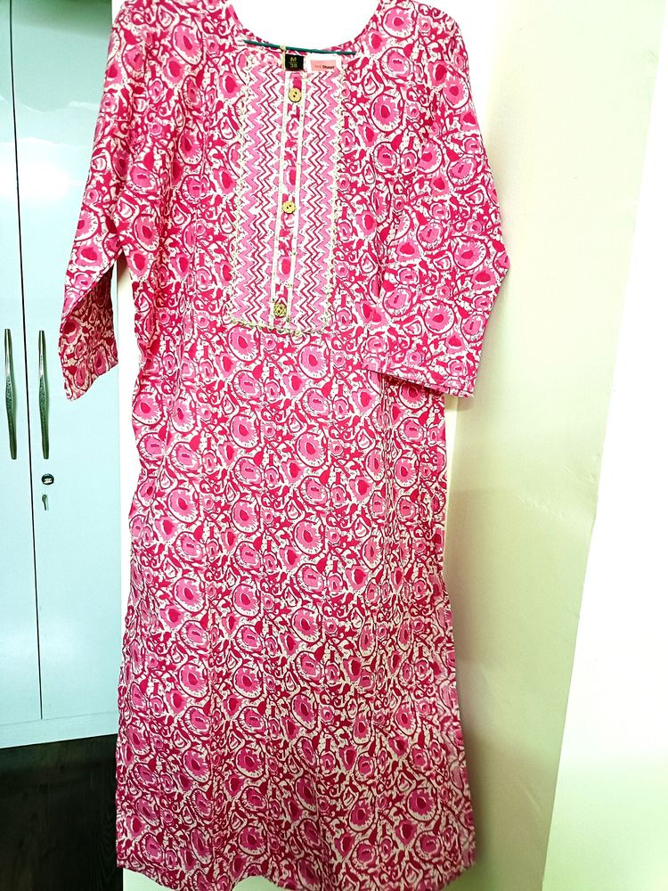 Stitched Kurta Pant Set In Jaipuri Print