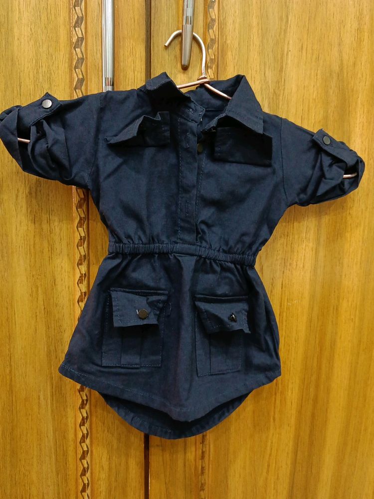 Dark blue dress for baby girl