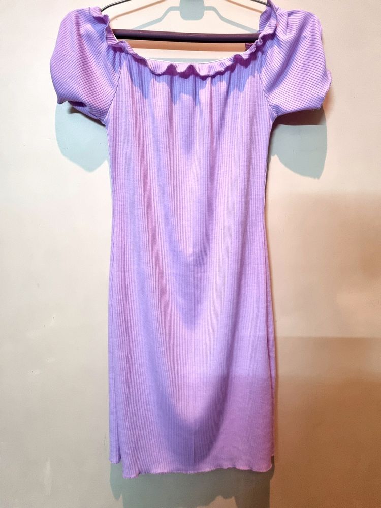 Lavender Off Shoulder Dress