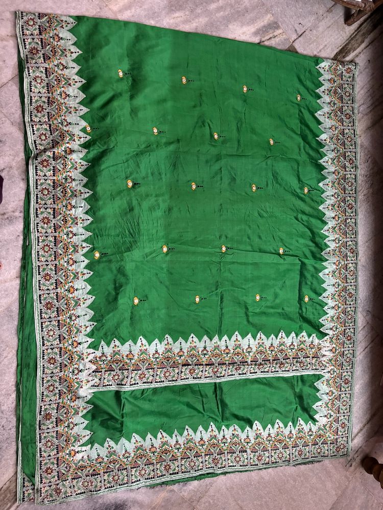 Pure Silk Kantha Applique Work Saree With BP