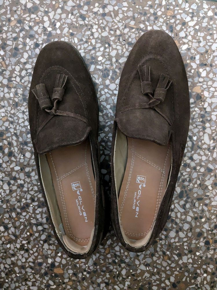 Suede Leather Loafer Shoes.