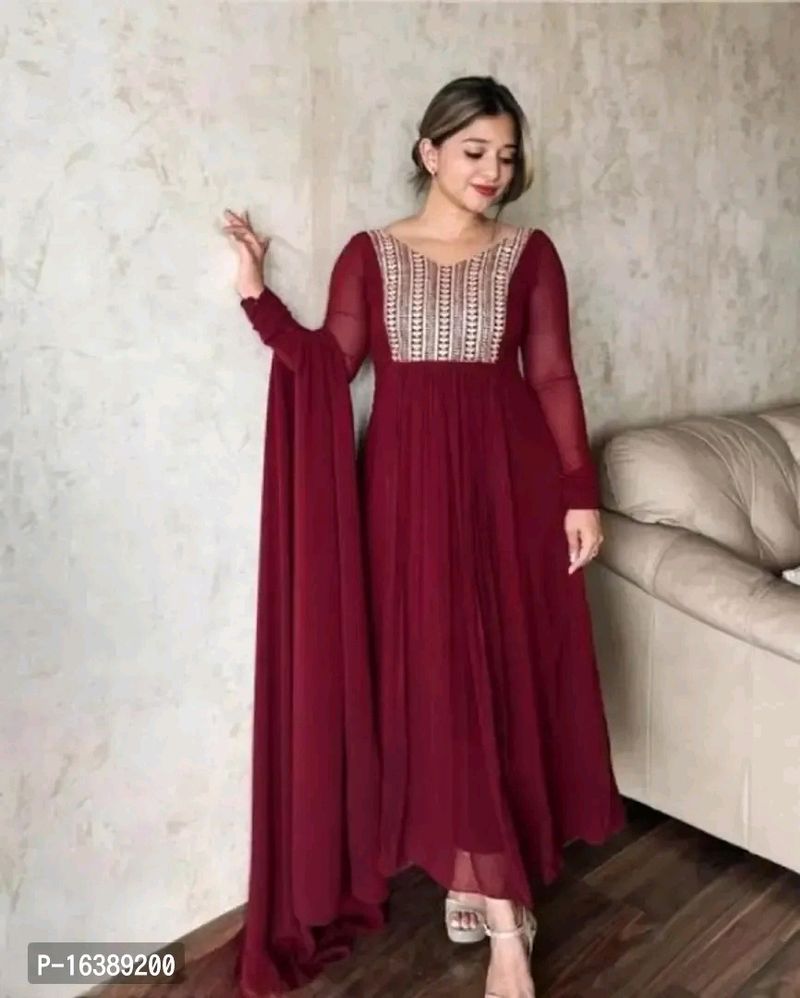 Enthic Wear Gown With Dupatta