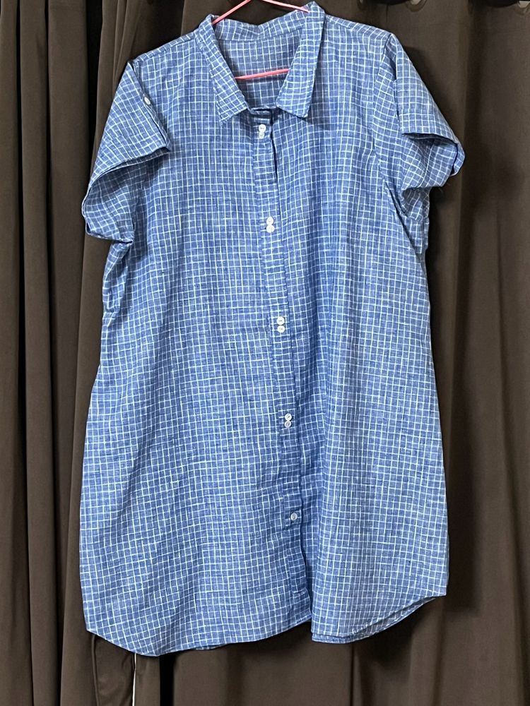 Trendy Cotton Checks Short Dress