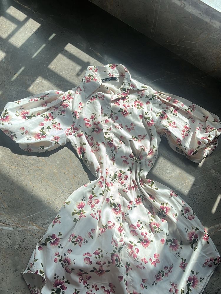 Top N Shop Italy Floral Shirt Dress