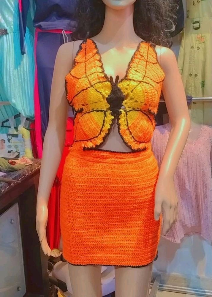 Handmade Butterfly Crochet Dress