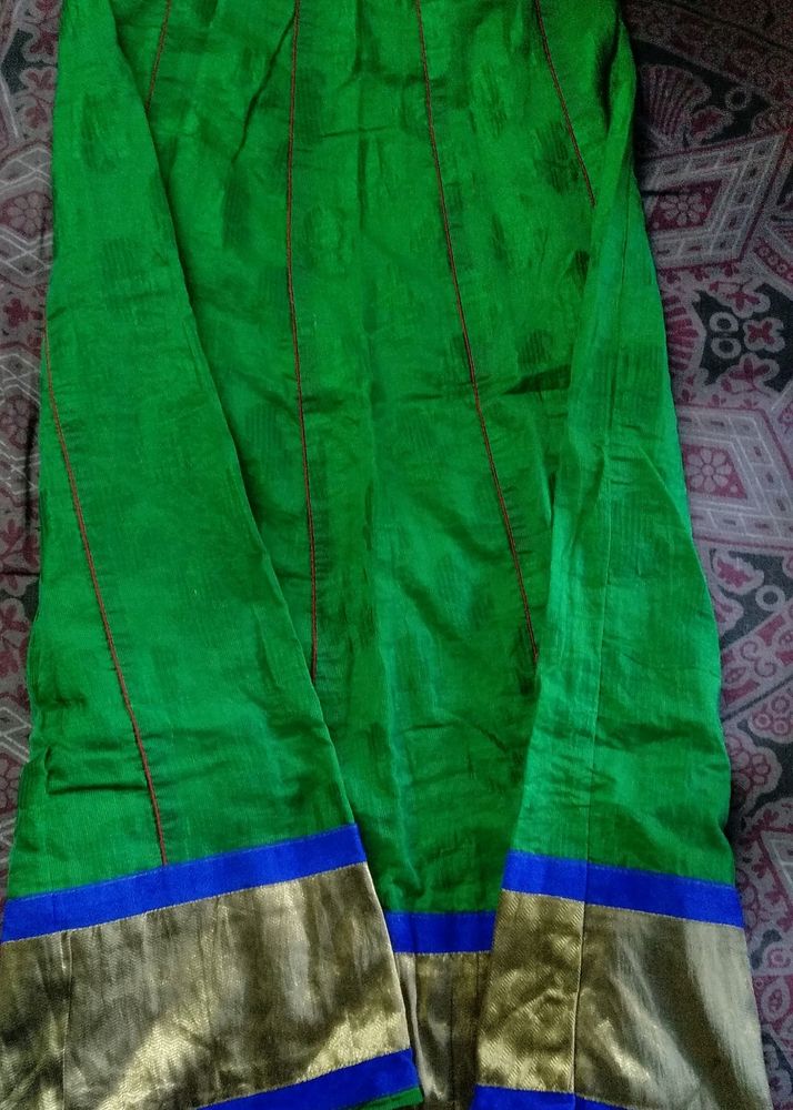 Green Ethnic Dhawani Skirt