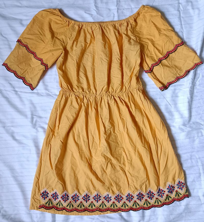 Yellow Embroidered Dress